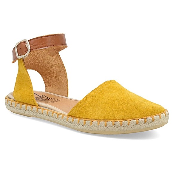 Miz Mooz Shoes - NIB Miz Mooz Cleo 38 7.5-8 Orchre Suede Ankle Strap Closed Toe Espadrille Sandal